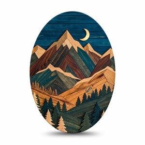 ExpressionMed Wood Mountains Medtronic Guardian Enlite Universal Oval, Single Tape rustic landscape design Vinyl Decoration for CGM