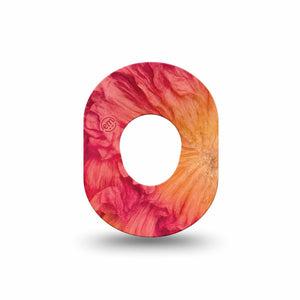 ExpressionMed Ruffles Dexcom G7 and Dexcom Stelo Glucose Biosensor System Mini, Single Tape Warm sunset tones Waterproof Plaster for CGM