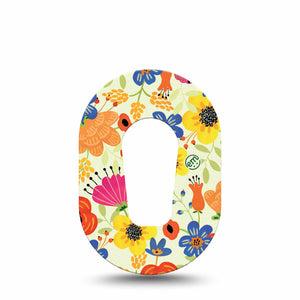 ExpressionMed Botanical Garden Dexcom G6 Mini Tape Single Yellow flowers Adhesive Tape CGM Design