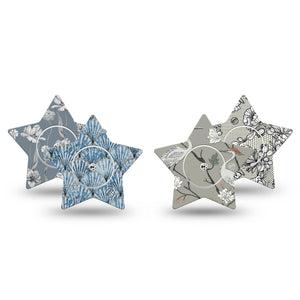 ExpressionMed Graceful Shores Freestyle Libre, Libre 2 Plus, and Abbott Lingo Star, 4-Pack Tape and 4-Pack Sticker, Florals cranes Waterproof Sensor Cover for CGM