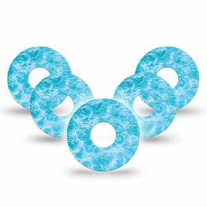 ExpressionMed Sunlit Water Freestyle Libre 3 and Libre 3 Plus, 5-Pack Water surface pattern Sensor Decoration for CGM