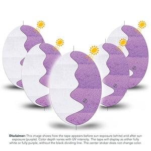 ExpressionMed Solar Violet Medtronic Guardian Enlite Universal Oval, 5-Pack Tape Light-Sensitive Pigment, Plaster CGM Design