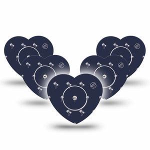 ExpressionMed Palm Trees Freestyle Libre 2 and Libre 2 Plus Heart Shape Tape, Abbott Lingo, 5-Pack Tape and 5-Pack Sticker Island Palms, Fixing Ring Tape CGM Design