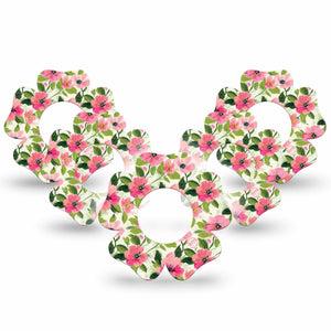 ExpressionMed Painter’s Cosmos Freestyle Libre, Libre 2 Plus, and Abbott Lingo Flower, 5-Pack Spring pink florals Sensor Cover for Continuous Glucose Monitor