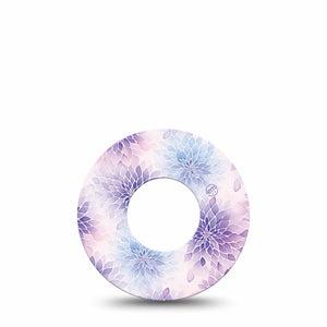 ExpressionMed Wisteria Fade Freestyle Libre, Libre 2 Plus, and Abbott Lingo, Single Tape Ombre purple floral Fixing Ring Patch for CGM