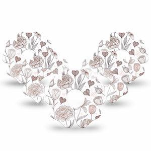 ExpressionMed Minimalist Botanical Freestyle Libre 3 and Libre 3 Plus Flower, 5-Pack Contemporary botanical Sensor Cover for Continuous Glucose Monitor
