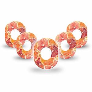 ExpressionMed Oranges Dexcom G7 and Dexcom Stelo Glucose Biosensor System Mini, 5-Pack Hand-painted orange slices Accessories for Continuous Glucose Monitor