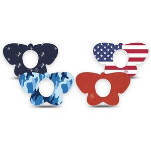 ExpressionMed USA Basics Dexcom G7 and Dexcom Stelo Glucose Biosensor System Butterfly, 4-Pack Tape american color theme Accessories for CGM
