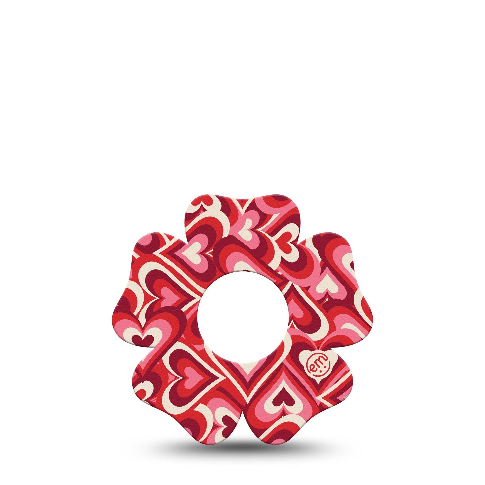 ExpressionMed Valentine Hearts Infusion Set Flower Shape Tape 5-Pack Tape 3D Heart Burst Inspired, Plaster Continuous Glucose Monitor Design