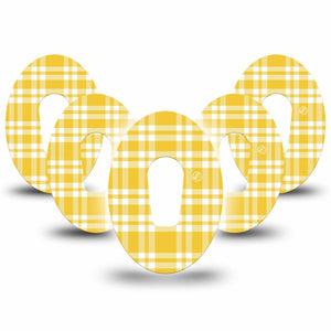 ExpressionMed yellow gingham Dexcom G6, 5-Pack Cheery gingham Best Covers for CGM