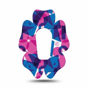 ExpressionMed Violet Vortex Dexcom G6 Flower Shape Tape Single Tape Fun Shape Mix, Adhesive Patch Continuous Glucose Monitor Design
