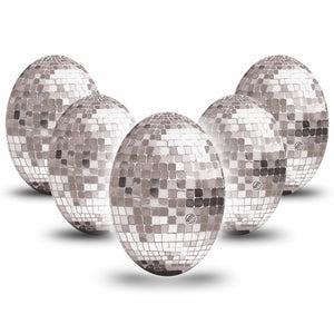 ExpressionMed Mirror Ball Medtronic Guardian Enlite Universal Oval, 5-Pack Mirror disco ball Fixing Ring Tape for Continuous Glucose Monitor