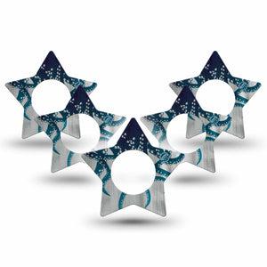 ExpressionMed Tentacles Freestyle Libre 2 and Libre 2 Plus Star Shape Tape, Abbott Lingo, 5-Pack Tape Marine Life, Adhesive Tape CGM Design