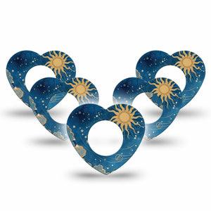 ExpressionMed Mystic Skies Freestyle Libre, Libre 2 Plus, and Abbott Lingo Heart, 5-Pack Otherworldy sky scene Adhesive Tape for Continuous Glucose Monitor