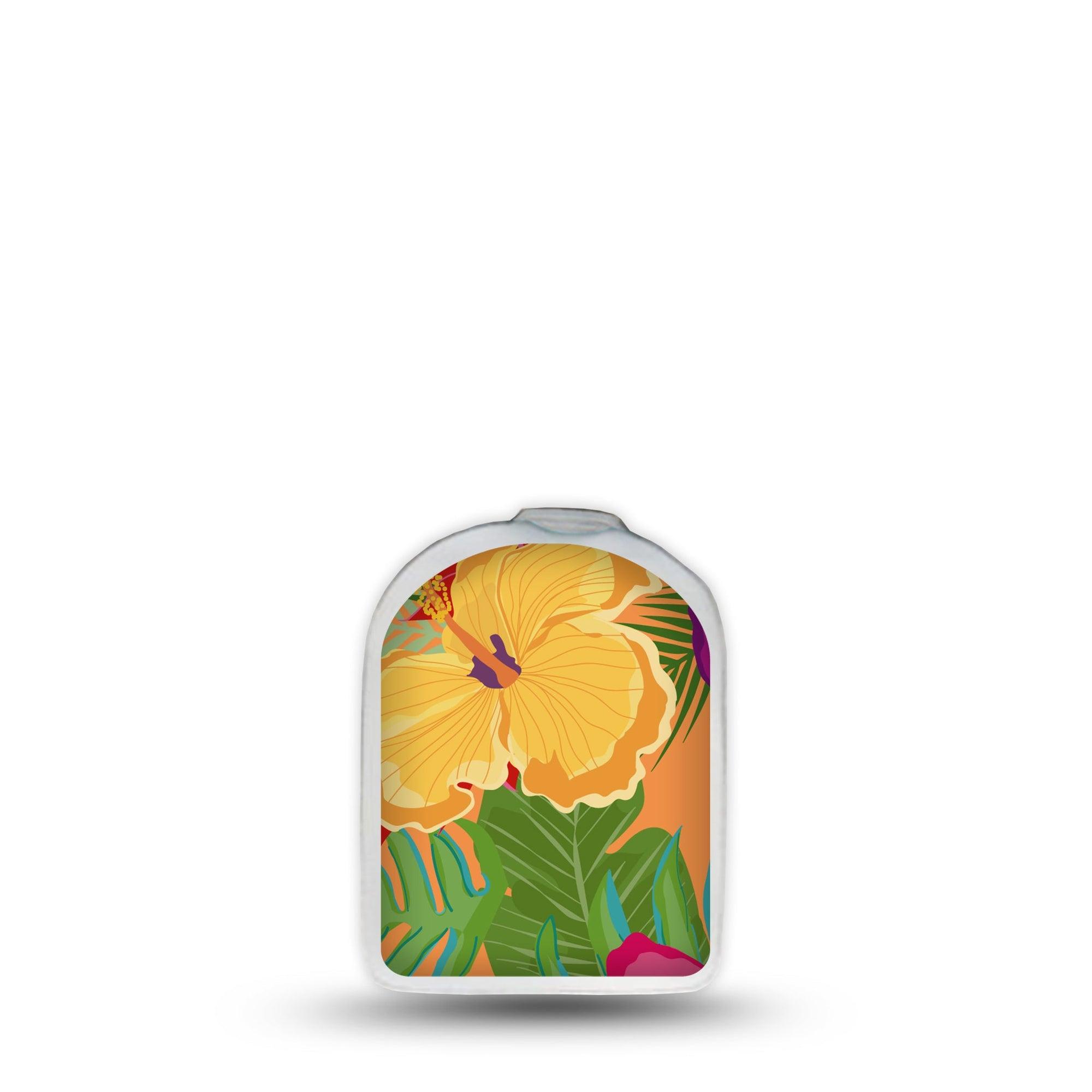 ExpressionMed Bright Hibiscus Omnipod Surface Center Sticker Single Sticker Lively Blooms Vinyl Decoration Pump Design