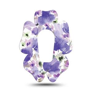 ExpressionMed Italian Blooms Dexcom G6 Flower Shape Tape Single Tape Timeless Purple Florals Adhesive Patch Continuous Glucose Monitor Design