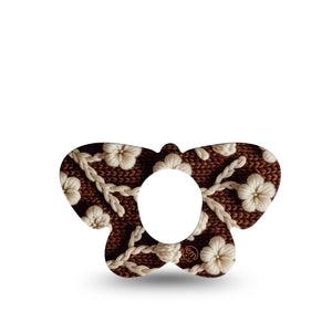 ExpressionMed Cozy Sweater Dexcom G7 Butterfly Shape Tape, Dexcom Stelo Glucose Biosensor System, Single Tape Knit Blossoms, Adhesive Tape CGM Design