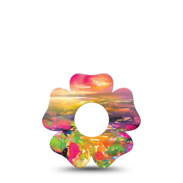ExpressionMed Fragments From Above Infusion Set Flower Shape Tape 5-Pack Tape Floating Pieces, Plaster Continuous Glucose Monitor Design