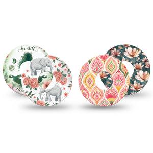 ExpressionMed Balance Bloom Freestyle Libre 3 and Libre 3 Plus, 4-Pack Tape modern balanced flower design Best Covers for CGM
