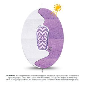 ExpressionMed Solar Violet Dexcom G6 Sticker and Tape  UV-Sensitive Color, Vinyl Sticker and Tape Design CGM Design