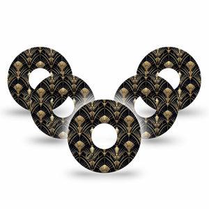 ExpressionMed Midnight Deco Freestyle Libre 3 and Libre 3 Plus, 5-Pack 1920 art style Sensor Decoration for CGM