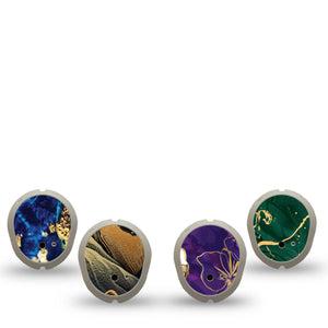ExpressionMed Midnight Gold Dexcom G7 and Dexcom Stelo Glucose Biosensor System Sticker, 4-Pack Sticker Mountains and florals Sensor Cover for Continuous Glucose Monitor
