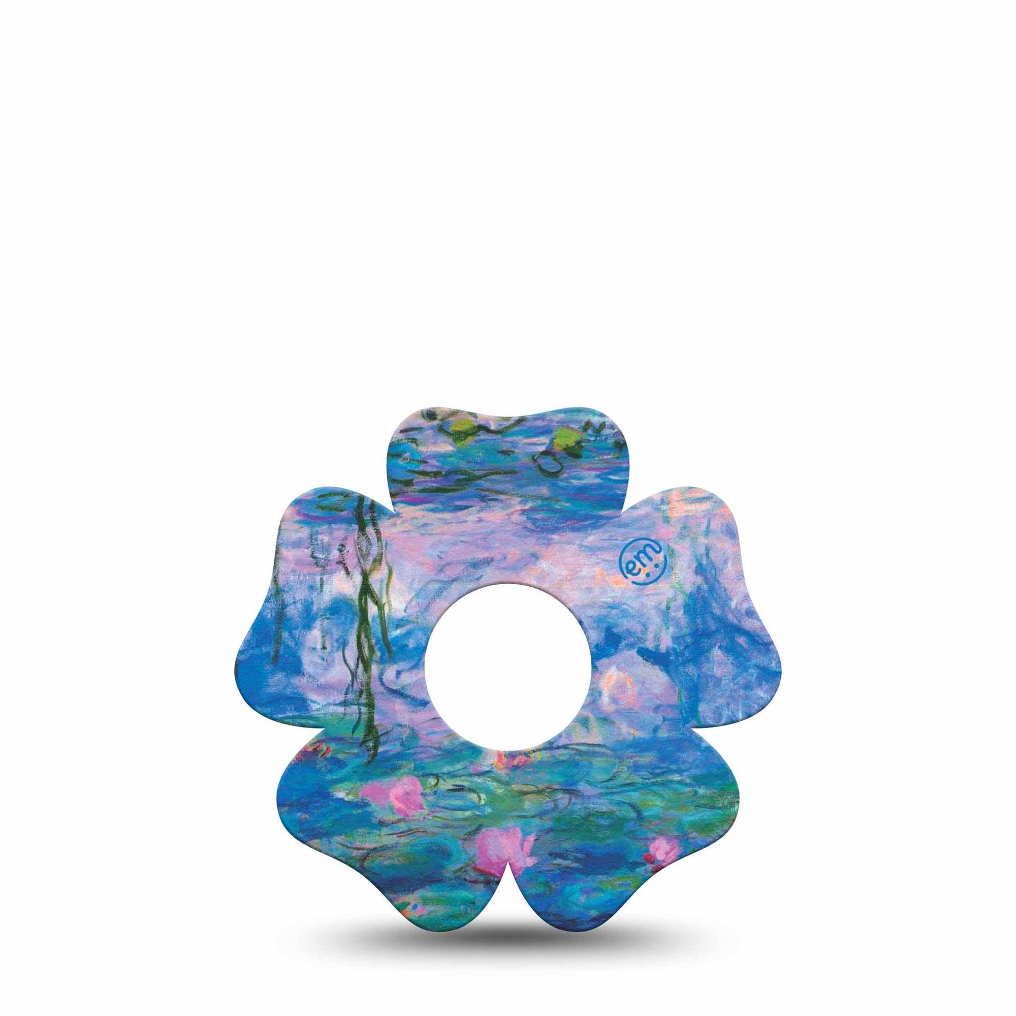 ExpressionMed Monet Water Lilies Freestyle Libre 3 and Libre 3 Plus Flower Shape Tape Single Tape Impressionist Painting, Plaster CGM Design