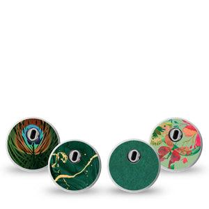 ExpressionMed Deep Forest Variety Pack Freestyle Libre 3 Sticker, 4-Pack Sticker Variety Green Monochromatic, Decorative Decal CGM Design
