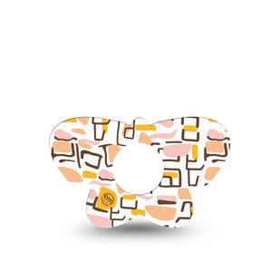 ExpressionMed Squiggles Infusion Set Butterfly Shape Tape, 5-Pack Tape Whimsical Geometric Pattern, Plaster Continuous Glucose Monitor Design