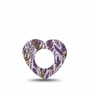 ExpressionMed Stitched Bloom Freestyle Libre, Libre 2 Plus, and Abbott Lingo Heart, Single Tape Lavender stitch Overlay Tape for CGM