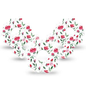ExpressionMed Rose Garden Infusion Set Flower Shape Tape 10-Pack Tape Rose Bushes, Plaster Continuous Glucose Monitor Design