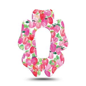 ExpressionMed Strawberry Crush Dexcom G6 Flower Shape Tape Single Cute painted strawberry Plaster Continuous Glucose Monitor Design