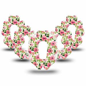 ExpressionMed Painter’s Cosmos Dexcom G6 Flower, 5-Pack Muted tone florals Plaster for Continuous Glucose Monitor
