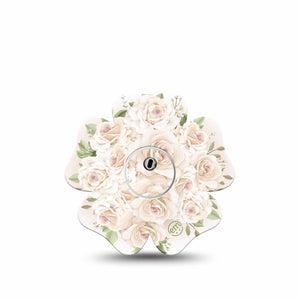 ExpressionMed Wedding Bouquet Freestyle Libre 3 and Libre 3 Plus Flower Shape Tape Single Tape and Single Sticker Classic Florals, Overlay Tape CGM Design