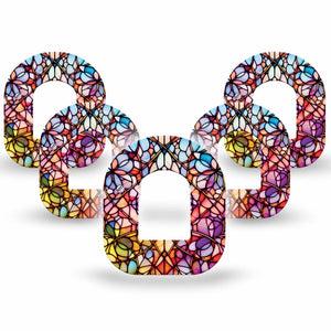 ExpressionMed Stained Glass Omnipod, 5-Pack symmetrical stained glass artwork Sensor Cover For Pump