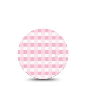 ExpressionMed Pink Gingham Dexcom 2 Overpatch, Single, Gingham Clothing Themed, CGM Adhesive Tape Design, Dexcom Stelo