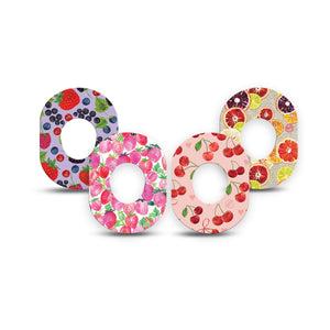 ExpressionMed Berrylicious Variety Pack Dexcom G7 Mini Tape, Dexcom Stelo Glucose Biosensor System, 4-Pack Tape Variety Sweet Sour Fruit Mix, Patch Continuous Glucose Monitor Design