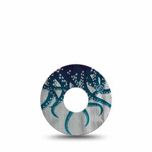 ExpressionMed Tentacles Freestyle Libre 3 and Libre 3 Plus Tape, Single Tape Moody Ocean Print, Adhesive Tape Continuous Glucose Monitor Design