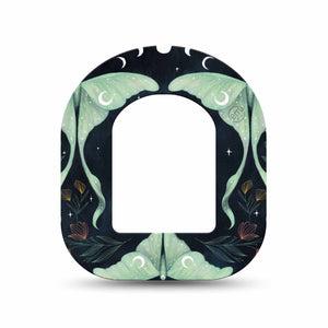 ExpressionMed Luna Moth Omnipod Mini Tape Single Tape Moth Cosmic Inspired, Adhesive Tape Pump Design