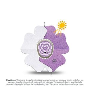 ExpressionMed Solar Violet Dexcom G7 Flower Shape Tape, Dexcom Stelo Glucose Biosensor System, Single Tape and Single Sticker Light-Reactive Purple, Plaster CGM Design