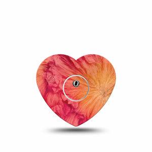 ExpressionMed Ruffles Freestyle Libre 3 and Libre 3 Plus Heart, Single Tape and Single Sticker Flowing ruffle layers Patch for CGM