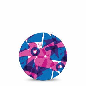 ExpressionMed Violet Vortex Dexcom G7 Overpatch, Dexcom Stelo Glucose Biosensor System, Single Tape Circle Square Triangle Print, Overlay Tape CGM Design