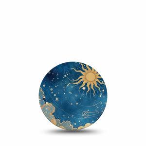 ExpressionMed Mystic Skies Freestyle Libre 3 and Libre 3 Plus OverPatch, Single Tape Whimsical sun and stars Adhesive Tape for CGM