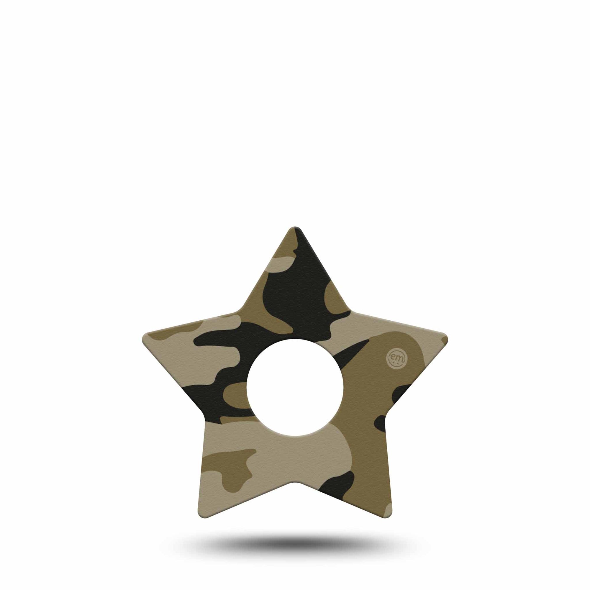 ExpressionMed Camo Freestyle Libre 3 and Libre 3 Plus Star Shape Tape Single Tape Combat Gray Overlay Tape CGM Design