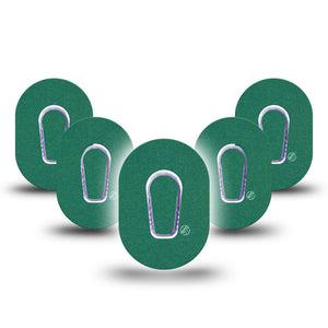 ExpressionMed Forest Green Dexcom G6 Mini Tape, 5-Pack Tape and 5-Pack Sticker Nature Green Tone, Adhesive Tape CGM Design