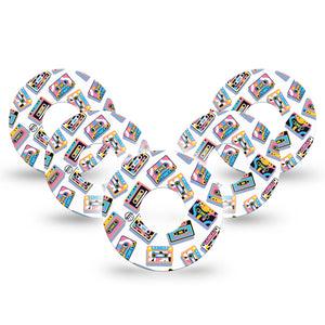 ExpressionMed Vintage Music Tapes Infusion Set Tape 10-Pack Tape Retro Colored Tapes, Overlay Patch Continuous Glucose Monitor Design