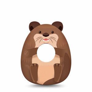 ExpressionMed Otter Infusion Set Gumdrop Shape Tape 5-Pack Tape Happy Otter Stuffed Animal Shaped, Adhesive Tape CGM Design