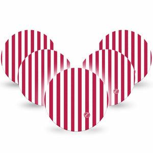 ExpressionMed Red Stripes Freestyle Libre, Libre 2 Plus, and Abbott Lingo OverPatch, 5-Pack USA Flag inspired Best Covers for CGM