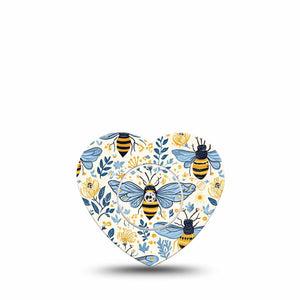 ExpressionMed Busy Bees Freestyle Libre, Libre 2 Plus, and Abbott Lingo Heart, Single Tape and Single Sticker Pretty bees Decorative Adhesive Tape for CGM