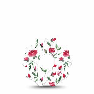 ExpressionMed Rose Garden Freestyle Libre 3 and Libre 3 Plus Flower Shape Tape Single Tape Floral Garden, Overlay Tape CGM Design